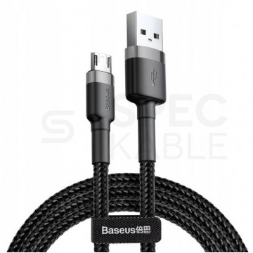 BASEUS Kabel USB 2.0 A / micro-B (wtyk / wtyk dwustronny) Quick Charge 3.0 czarny 0,5m