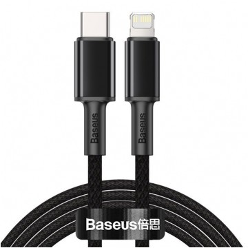 BASEUS Kabel USB 3.0 typ-C / Lightning (wtyk / wtyk) Quick Charge 3.0 Cafule czarny 2m