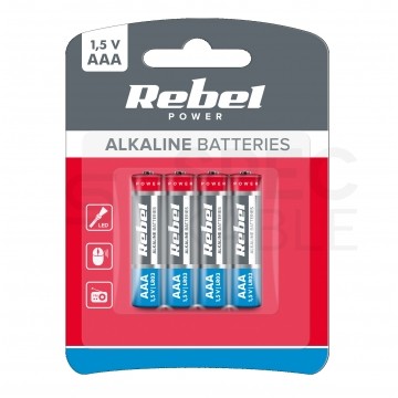 Bateria alkaliczna LR03 AAA 1,5V REBEL BLISTER 4szt.