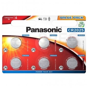 Bateria litowa pastylka CR2025 3V Panasonic BLISTER 6szt.