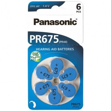 Bateria PR-44 / PR-675 / 675 do aparatów słuchowych Panasonic BLISTER 6szt.