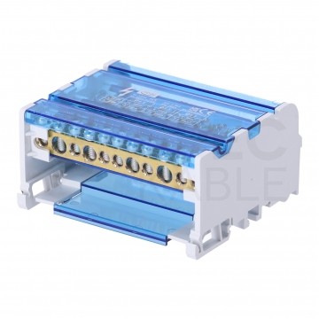 Blok rozdzielczy modułowy Listwa łączeniowa 4x11 125A na szynę DIN TH35 4x (2x 10-35mm2 + 2x 10-25mm2 + 7x 2,5-6mm2) FJ-411/125BE HEDO