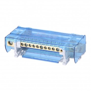 Blok rozdzielczy modułowy Listwa łączeniowa 4x12 160A na szynę DIN TH35 4x (1x 10-50mm2 + 3x 10-35mm2 + 7x 2,5-25mm2 + 1x 2,5-6mm2) Model FJ-412/160B HEDO