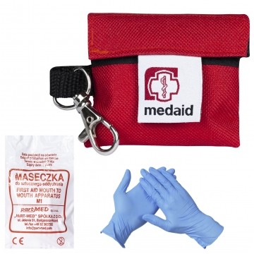 Brelok ratowniczy mini apteczka czerwony MEDAID