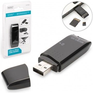 DIGITUS Czytnik kart pamięci SD / MicroSD na USB 2.0 A (wtyk)