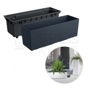 Doniczka Urbi Case, donica antracyt z wkładem 21L 580x180x190mm Prosperplast