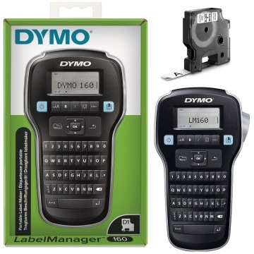 Drukarka etykiet DYMO LabelManager 160 dla biura, domu, instalatora (LM 160) [S0946320] + taśma DYMO D1 12mm