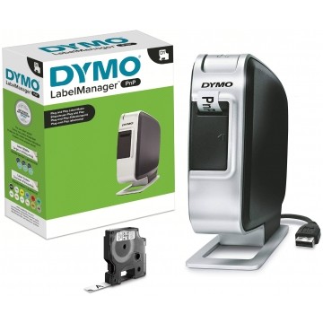 Drukarka etykiet DYMO LabelManager PnP dla biura, domu, sklepu (LM PnP) [S0915350] + taśma DYMO D1 12mm