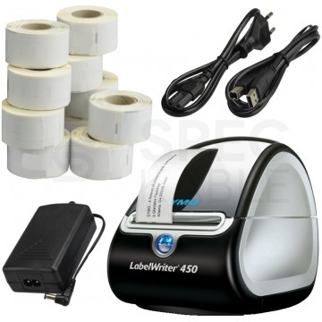 Drukarka etykiet DYMO LabelWriter 450 dla biura, sklepu, magazynu (LW450) [S0838770] + 1300 etykiet LW