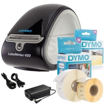 Drukarka etykiet DYMO LabelWriter 450 dla biura, sklepu, magazynu (LW450) [S0838770] + 1500 etykiet LW
