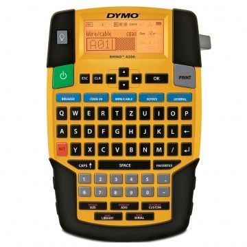 Drukarka etykiet DYMO Rhino 4200 dla elektryka, instalatora, przemysłu [s0955990] + taśma DYMO IND 12mm