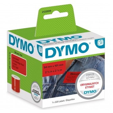 Etykiety adresowe DYMO LW 54x101mm czerwone papierowe [2133399] ORYGINALNE 1 rolka x 220szt.