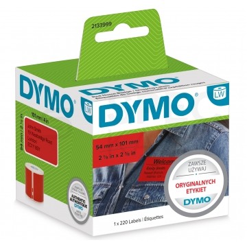 Etykiety adresowe DYMO LW 54x101mm czerwone papierowe [2133399] ORYGINALNE 1 rolka x 220szt.