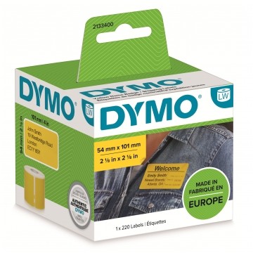 Etykiety adresowe DYMO LW 54x101mm żółte papierowe [2133400] ORYGINALNE 1 rolka x 220szt.