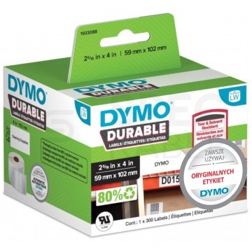 Etykiety odporne DYMO LW Durable 59x102mm białe polipropylenowe [1933088] ORYGINALNE 1 rolka x 300szt.