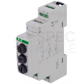 F&F Gniazdo bezpiecznikowe 6,3A 1P (250V AC/DC) 1-modułowe na 3 wkładki topikowe 5x20mm BZ-3