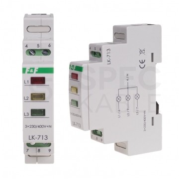 F&F Lampka modułowa sygnalizacyjna (kontrolna) LED 3x Czerwona 3-fazowa 230/400V AC/DC
