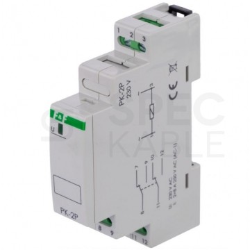 F&F Przekaźnik elektromagnetyczny modułowy PK-2P 230V 2x 8A na szynę DIN TH35