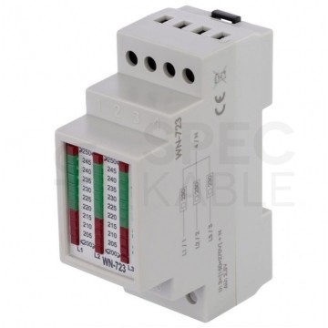 F&F Wskaźnik napięcia 200V-250V Woltomierz LED 3-fazowy na szynę DIN TH35