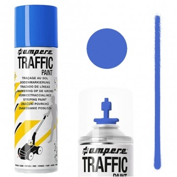 Farba do malowania linii, znakowania jezdni niebieska 500ml spray AMPERE TRAFFIC PAINT