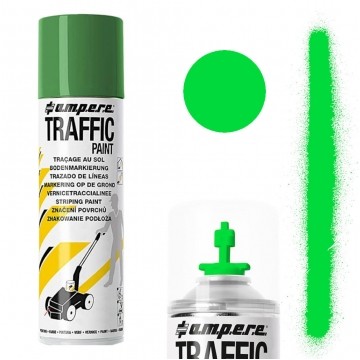 Farba do malowania linii, znakowania jezdni zielona 500ml spray AMPERE TRAFFIC PAINT