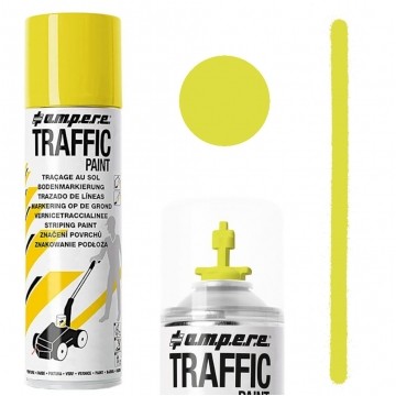 Farba do malowania linii, znakowania jezdni żółta 500ml spray AMPERE TRAFFIC PAINT