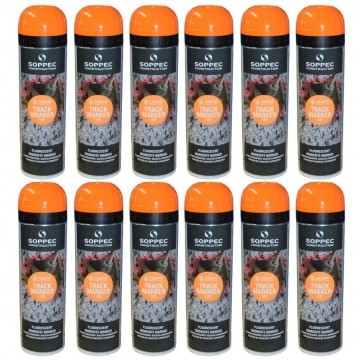 Farba geodezyjna do znakowania pomarańczowa 500ml spray 12 sztuk SOPPEC Track Marker