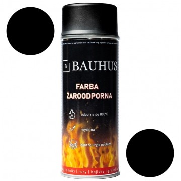 Farba żaroodporna wysokotemperaturowa spray czarna 400ml BAUHUS