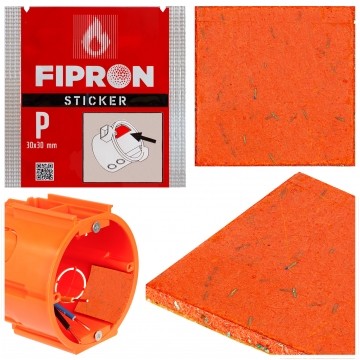 FIPRON Sticker P Naklejka gasząca PPOŻ 30x30mm przeciwpożarowa (do 0,2L) model S-P-10-3030