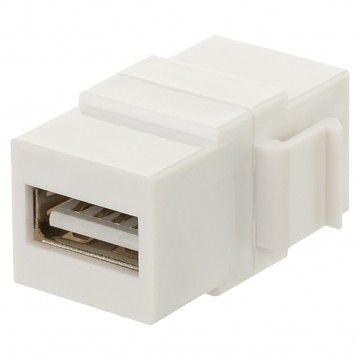 Gniazdo komputerowe USB 2.0 A / A moduł typu keystone biały Mediabox