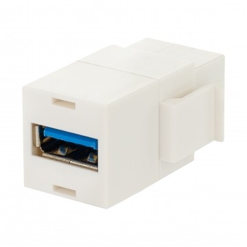 Gniazdo komputerowe USB 3.0 A / A moduł typu keystone biały Mediabox