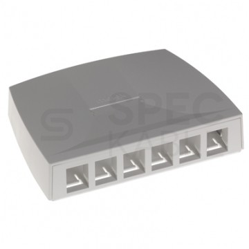 Gniazdo natynkowe Synergy FTP kat.6a 6 portów białe niezaładowane Molex