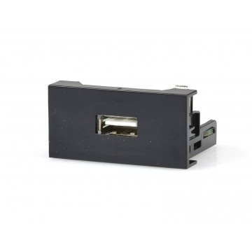 Gniazdo USB 2.0 moduł 1M 22,5x45 czarny Mediabox