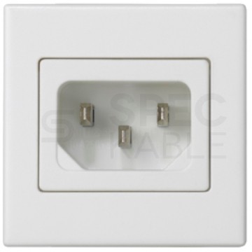 Gniazdo zasilające męskie 230V IEC320 C14 2M 45x45 białe Mediabox Kontakt-Simon