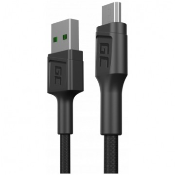 GREEN CELL Kabel USB typ-A / micro-B (wtyk / wtyk) Quick Charge 3.0 PowerStream czarny 0,3m