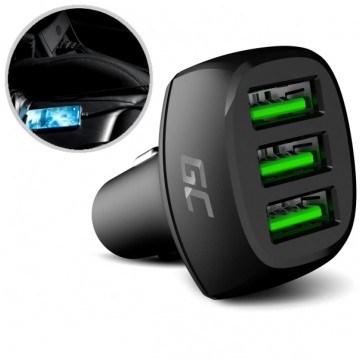 Green Cell Ładowarka samochodowa 3x USB typ-A Quick Charge 3.0 18W (54W) Power Delivery 3.0 (30W)