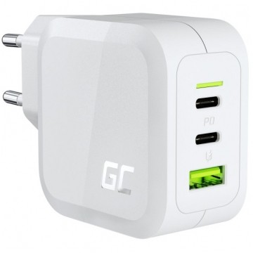 Green Cell Ładowarka sieciowa 3x USB [2x USB-C Power Delivery 65W (20V / 3,25A) + 1x Quick Charge 18W (20V / 1,8A)] 65W biała