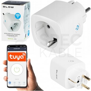 Inteligentne gniazdko zasilające typu Schuko 230V 16A zdalnie sterowane Smart Plug białe