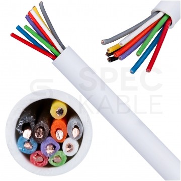 Kabel alarmowy YTDY 10x0,5mm biały 100V domofonowy drut Elektrokabel