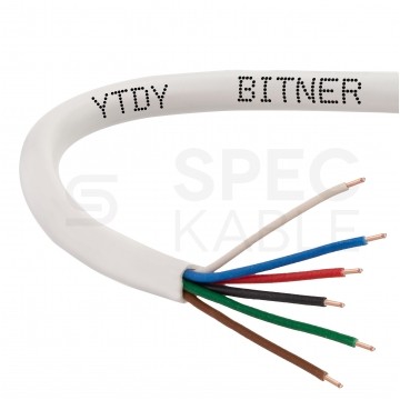 Kabel alarmowy YTDY Eco 6x0,45mm biały 100V domofonowy drut Bitner