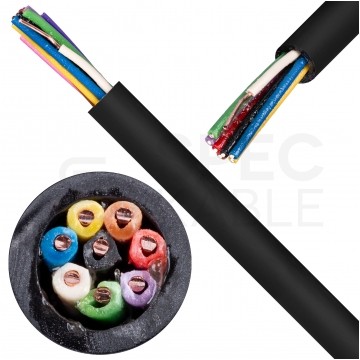 Kabel alarmowy ziemny YTDY 8x0,45mm czarny 100V domofonowy żelowany drut Mercor