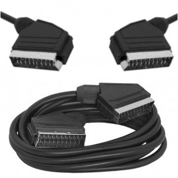 Kabel Audio-Video EURO SCART (wtyk 21-pin / wtyk 21-pin) czarny 1,5m