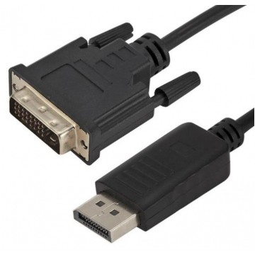 Kabel DisplayPort 1.2 / DVI-D Single Link FHD@60 (wtyk / wtyk) czarny 3m