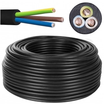 Kabel energetyczny ziemny YKY 3x1,5mm2 czarny 0,6/1kV drut NKT krążek 100m