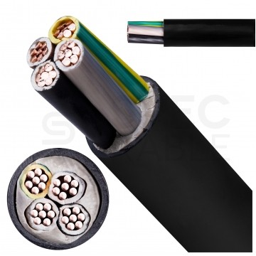 Kabel energetyczny ziemny YKY 4x16mm2 czarny 0,6/1kV drut Elektrokabel