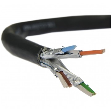 Kabel FTP kat.7 S/FTP 4x2x0,46 linka czarna LSOH Telegärtner