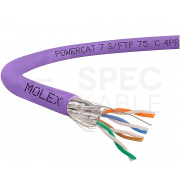 Kabel FTP kat.7 S/FTP 4x2x0,57 fioletowy LSOH Molex