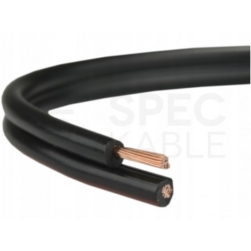 Kabel głośnikowy płaski SMYp 2x0,35mm2 Cu czarny wewnętrzny Elektrokabel