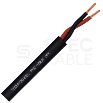 Kabel głośnikowy TECHNOAUDIO PGO-HSLH 2x4mm2 Cu OFC zewnętrzny B2ca bezhalogenowy LSOH czarny Technokabel