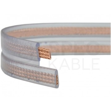 Kabel głośnikowy ULTRA płaski TPLYp 2x2,5mm2 Cu OFC transparentny Technokabel